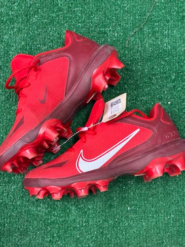 Red Men's Size M 9.0 (W 10.0) Adult Nike Trout Footwear Molded Cleats (Used)