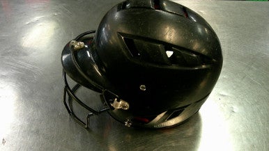Used Rawlings HELMET Batting Helmet w/Mask Black SM 11868-S000065356