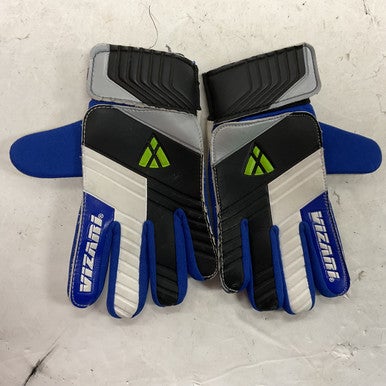 Used Vizari GOALIE GLOVES Soccer Goalie Gloves White/Black/Royal 5 11855-S000190144