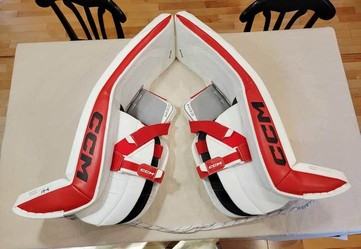 CCM EFlex 7 "Total Custom Pro" Leg Pads  |  Jacob Markstrom pro stock 35+2"