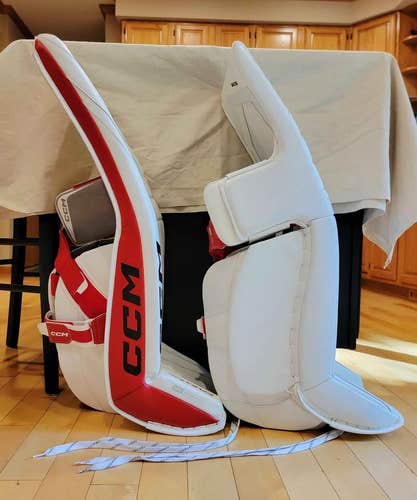 CCM EFlex 7 "Total Custom Pro" Leg Pads | Jacob Markstrom pro stock 35+2"