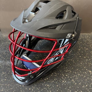 Cascade S Helmet Matte Black with Chrome Red Cage