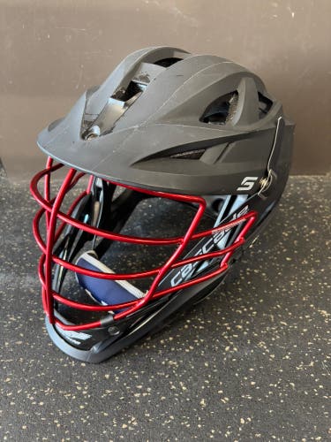 Cascade S Helmet Matte Black with Chrome Red Cage