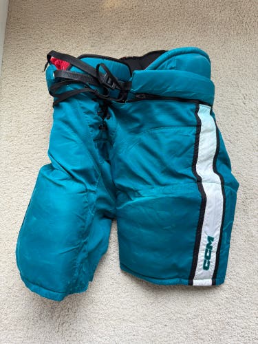 Sharks Teal CCM HP45X Medium Hockey Pants Pro Stock