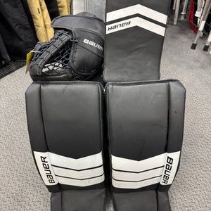 24" Bauer Learn to Save Regular Youth Ice Hockey Goalie Full Set (Used) catcher blocker leg pads