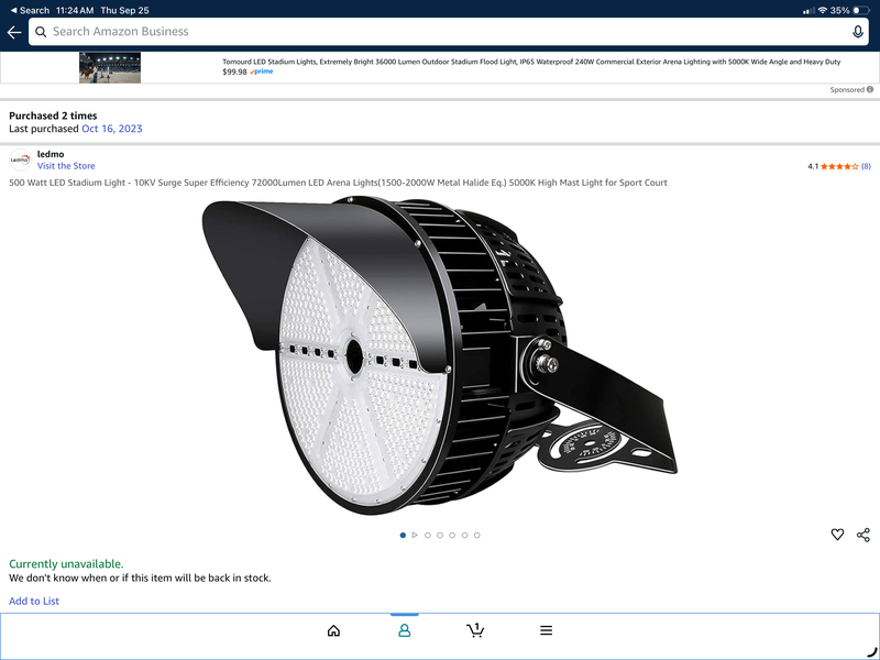 (New) 500 Watt LED stadium lights