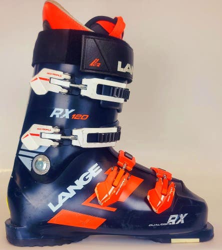 Used $500 Men's Lange RX120 Ski Boots Blue/Orange Sizes 9 12