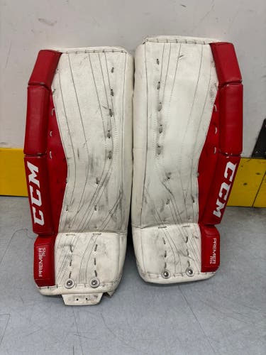 Red 24" Junior CCM Premier R1.5 Goalie Leg Pads