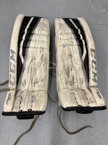 MEASURE White 32" Senior CCM Extreme Flex II Goalie Leg Pads Pro Stock (Used)
