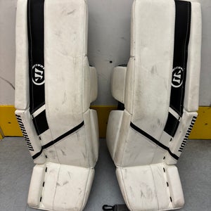 White 28" + 1"Junior Warrior Ritual G5 Goalie Leg Pads