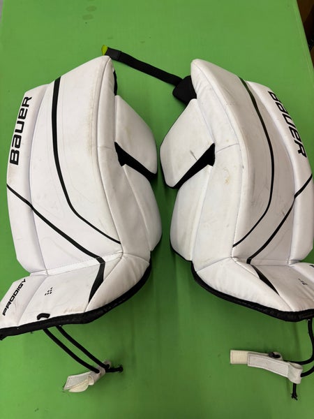 White 20" Youth Bauer Prodigy Goalie Leg Pads