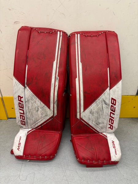 Red 30" Intermediate Bauer Supreme M5 Pro Goalie Leg Pads