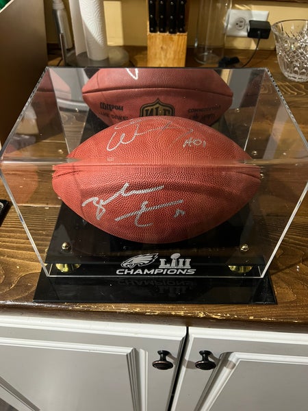 Signed Football from 2017 Super Bowl Winning Qb Carson Wentz and Zach Ertz Philadelphia Eagles
