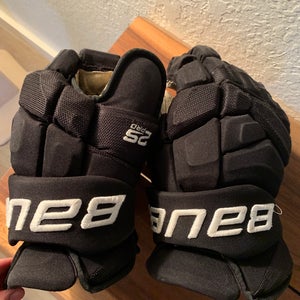 Used Pro Stock Black Bauer Supreme 2S Pro Gloves | 14" | Braun | #M604
