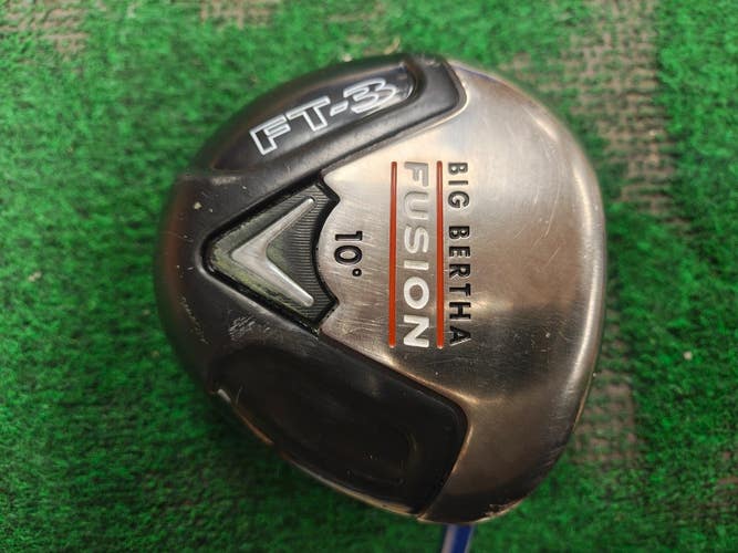 Callaway Big Bertha Fusion FT-3 Draw 10 Degree Driver Stiff Flex Pro Launch Blue