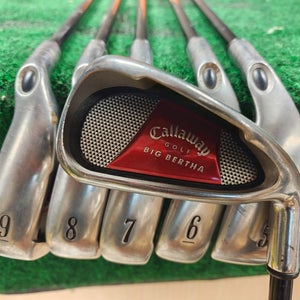 Callaway 2008 Big Bertha Golf Iron set 4-9 Senior A Flex Graphite Shaft