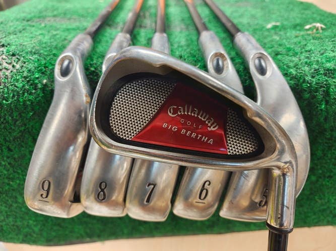 Callaway 2008 Big Bertha Golf Iron set 4-9 Senior A Flex Graphite Shaft