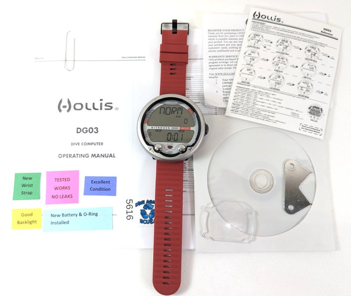 Hollis DG03 Wireless Hoseless Wrist Scuba Dive Computer Air Integrated Nitrox