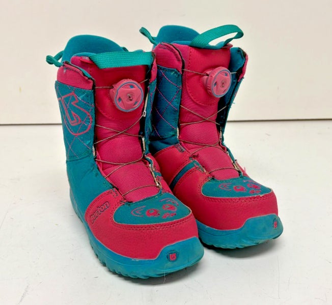 Burton Grom Boa-Coiler Girls All-Mountain Snowboard Boots Pink Kids 3 EU 34