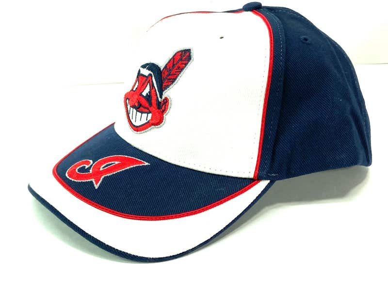 Cleveland Indians Vintage Late '90s MLB White/Navy NOS Hat (New