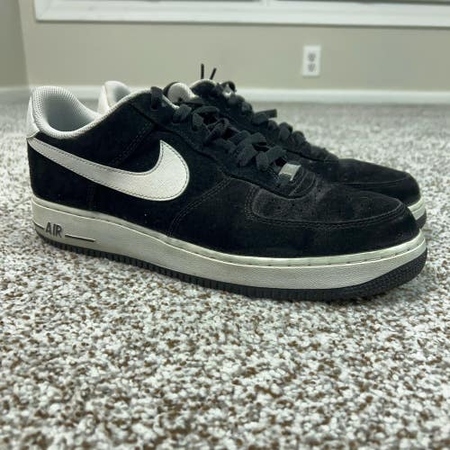 Nike Air Force 1 Low Shoes Mens Size 11 Black White Suede AF1 488298-064