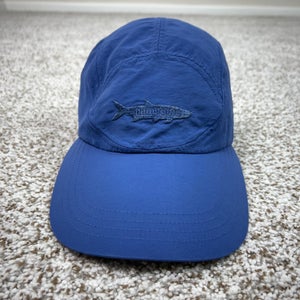 Vintage Patagonia Hat Cap Strap Back Panel Men Small Blue Nylon Fish Hiking Gorp