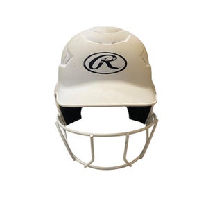 Used Rawlings WALRCFHMSBFG Batting Helmet w/Mask White SM 11706-S000364513