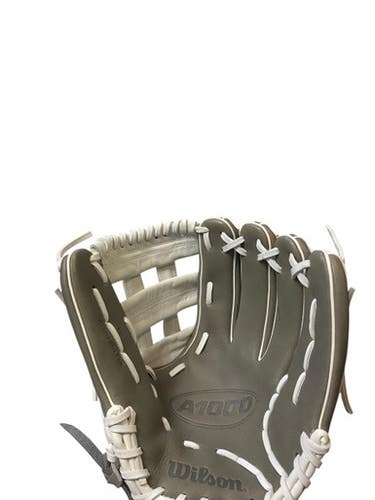Used Wilson A1000 RH Throw Fastpitch Gloves Grey 12" 11706-S000364465