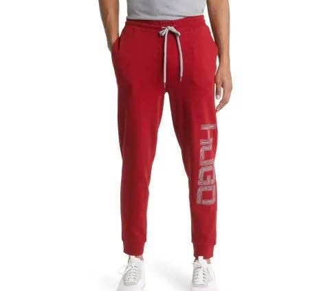 HUGO Doarkus Cotton Joggers In red burgundy Grey men S unisex W29"-38"