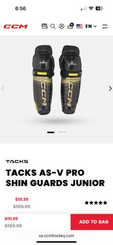 Junior CCM ASV Pro 12" Shin Pads (Used)