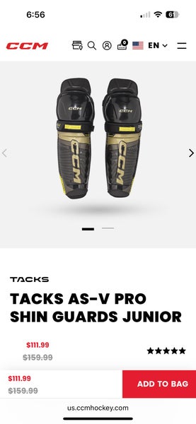 Junior CCM ASV Pro 12" Shin Pads (Used)