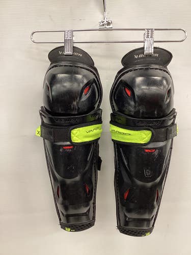 Used Bauer VAPOR HYPERLITE Junior Shin Guards Black 12" 11851-S000038597
