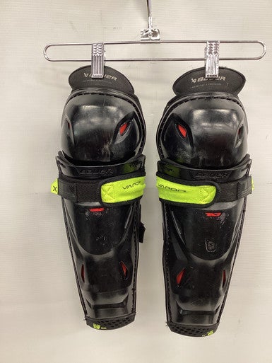 Used Bauer VAPOR HYPERLITE Junior Shin Guards Black 12" 11851-S000038597