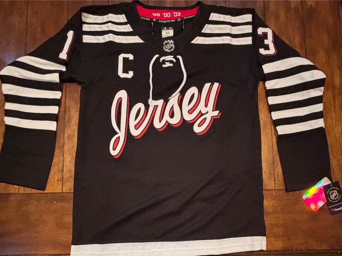 Nico Hischier Black New Jersey Devils Alternate Jersey Adult Medium (50) NWT