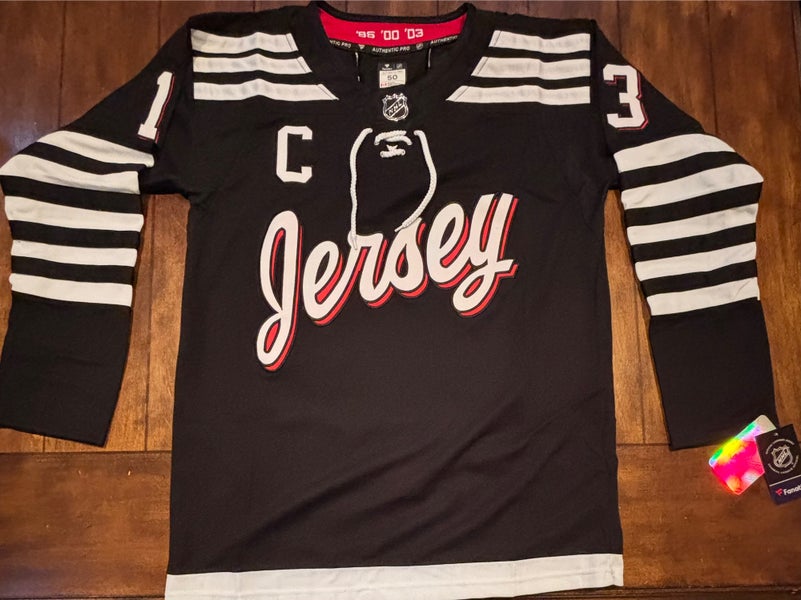 Nico Hischier Black New Jersey Devils Alternate Jersey Adult Medium (50) NWT