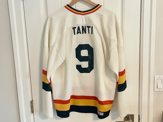 Authentic Vintage CCM Vancouver Canucks Tony Tanti Jersey White Skate Size XL