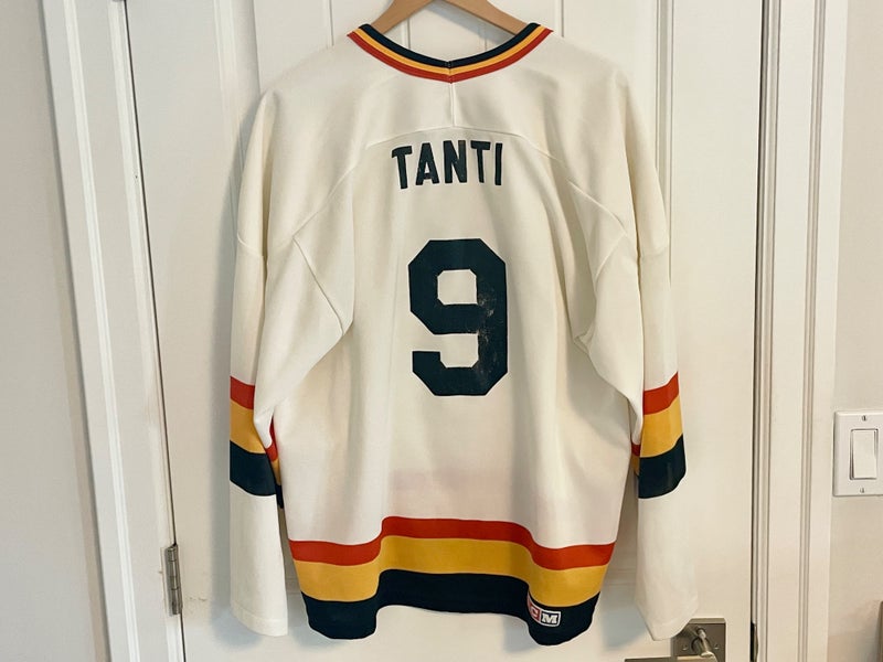 Authentic Vintage CCM Vancouver Canucks Tony Tanti Jersey White Skate Size XL