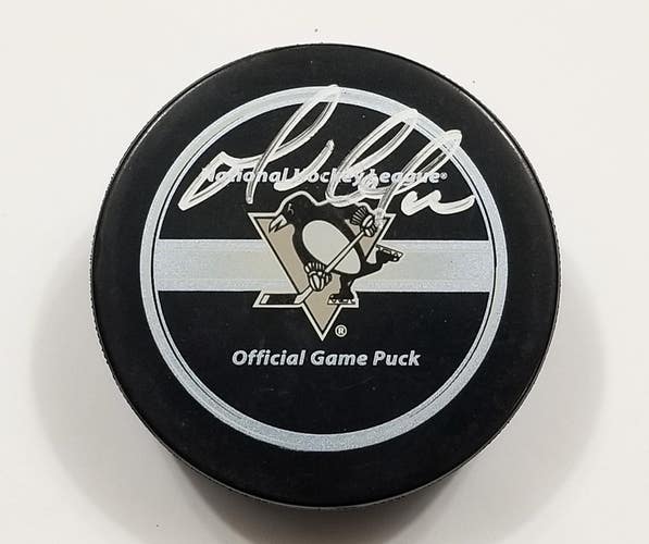 MARIO LEMIEUX Autographed CUP YEAR Penguins Signed NHL Hockey Game Puck