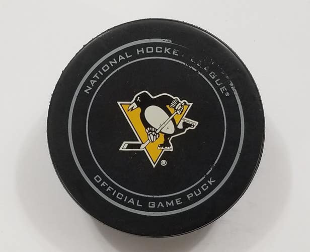 2017 Pittsburgh Penguins NHL 100th Anniversary Game Used Hockey Puck