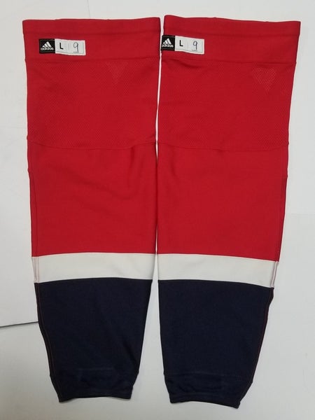 Dmitry Orlov Washington Capitals Adidas Red w/Blue Pro Hockey Game Socks Large