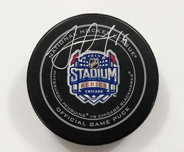 JONATHAN TOEWS Autographed 2014 Chicago Stadium Series Blackhawks NHL Game Puck