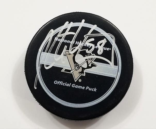 KRIS LETANG Autographed CUP YEAR Penguins Signed NHL Hockey Game Puck