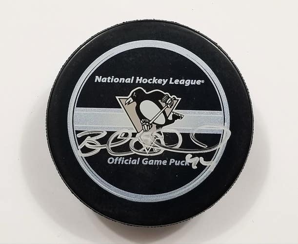 BROOKS ORPIK Autographed CUP YEAR Penguins Signed NHL Hockey Game Puck