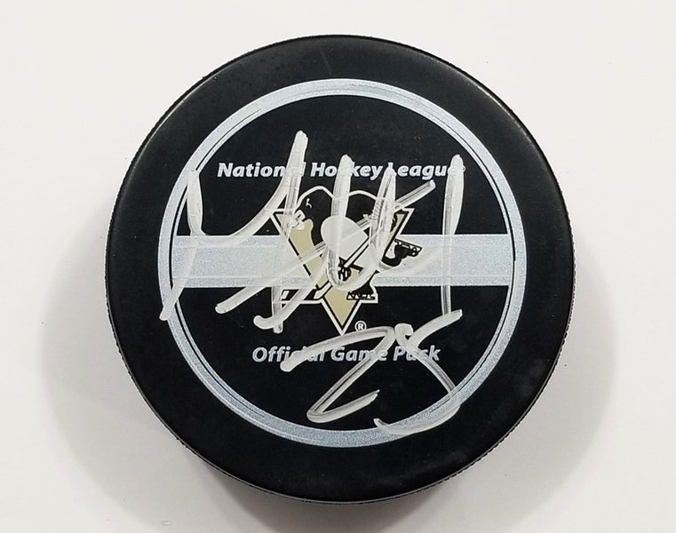 MAX TALBOT Autographed CUP YEAR Penguins Signed NHL Hockey Game Puck