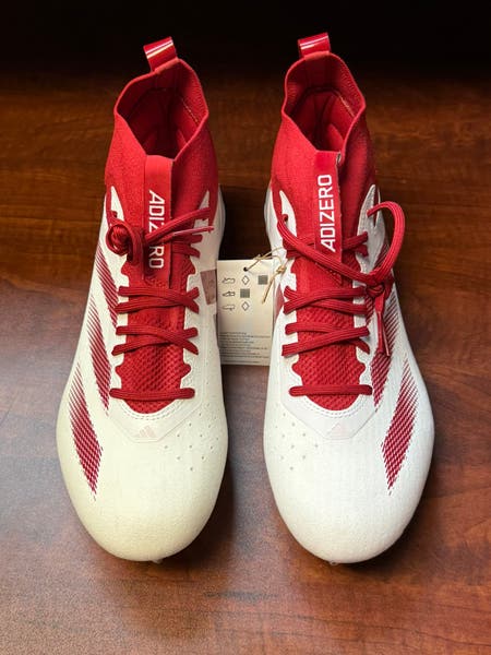 Adidas SM adizero IMPACT+ Football Cleats White/Red IH0569 Men\'s Size 13 NEW Shop Red, White Mens Adizero Impact Football Cleats – Shoebacca main image 2