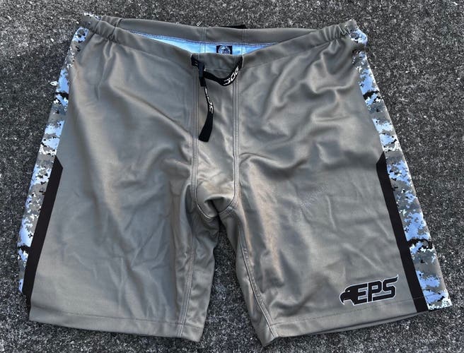 USED TOLEDO WALLEYE ECHL CAMO TAN  HOCKEY PANT COVER UPS SIZE Large