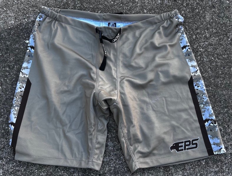USED TOLEDO WALLEYE ECHL CAMO TAN  HOCKEY PANT COVER UPS SIZE Large