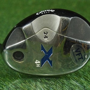 CALLAWAY X VFT 4 HYBRID IRON 4H STIFF FLEX GRAPHITE SHAFT RH 24 + SOCK  ~ WOW!!