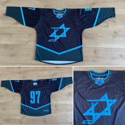 Israel U20 Jersey (Black)- Israel Elite Hockey League - Medium