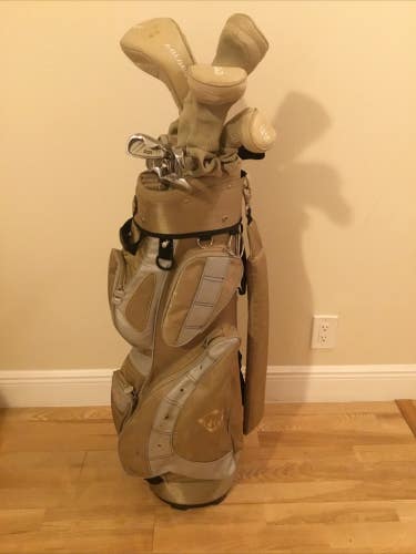 Golden Bear Ladies Wide Body Full Set (D,3W,5W,4H,5H, 6-PW-SW,Putter) & Cart Bag